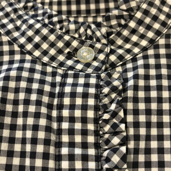 Vineyard Vines Women’s Button Down Shirt with Gingham Ruffle Size 8 Medium - Picture 9 of 10